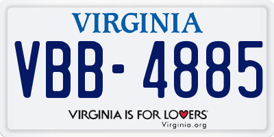 VA license plate VBB4885