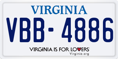 VA license plate VBB4886