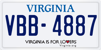 VA license plate VBB4887
