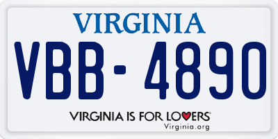 VA license plate VBB4890