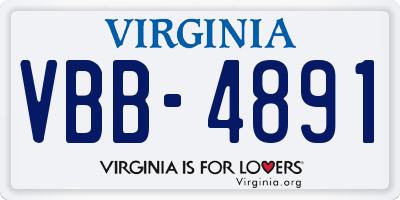 VA license plate VBB4891