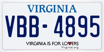 VA license plate VBB4895