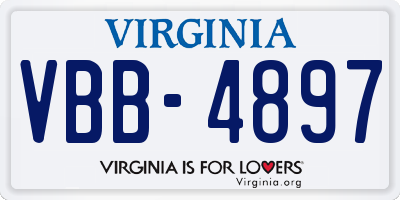 VA license plate VBB4897