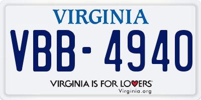 VA license plate VBB4940