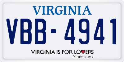 VA license plate VBB4941