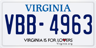 VA license plate VBB4963