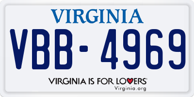 VA license plate VBB4969