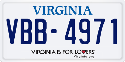 VA license plate VBB4971