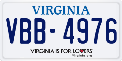 VA license plate VBB4976