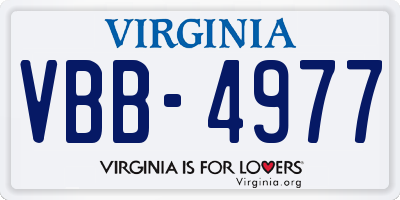 VA license plate VBB4977