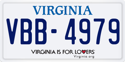 VA license plate VBB4979
