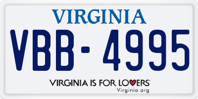 VA license plate VBB4995
