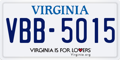 VA license plate VBB5015