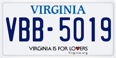 VA license plate VBB5019