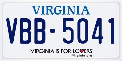 VA license plate VBB5041