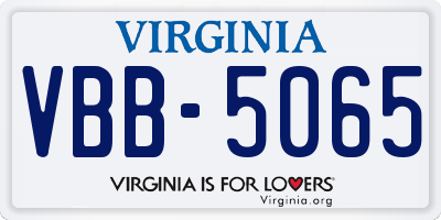 VA license plate VBB5065