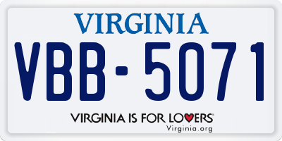 VA license plate VBB5071