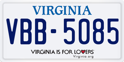 VA license plate VBB5085