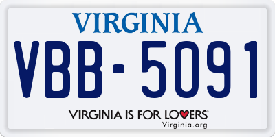 VA license plate VBB5091