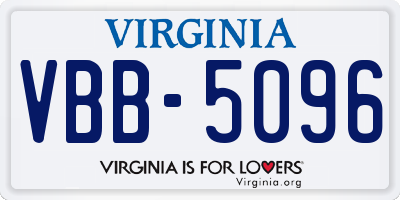 VA license plate VBB5096