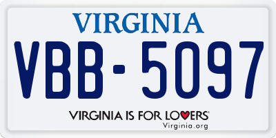 VA license plate VBB5097
