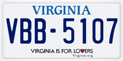 VA license plate VBB5107