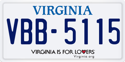 VA license plate VBB5115