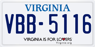 VA license plate VBB5116
