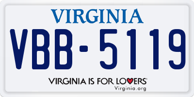 VA license plate VBB5119