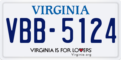 VA license plate VBB5124
