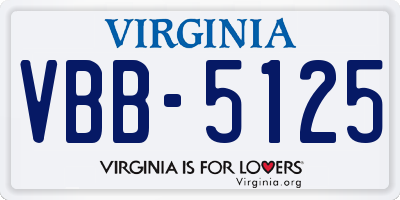 VA license plate VBB5125