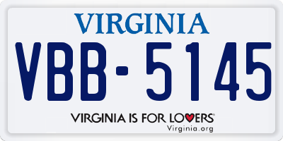 VA license plate VBB5145