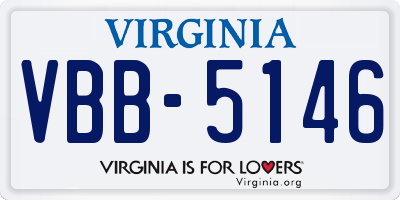 VA license plate VBB5146