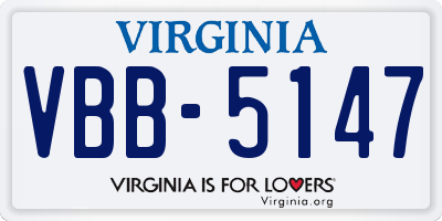 VA license plate VBB5147