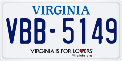VA license plate VBB5149