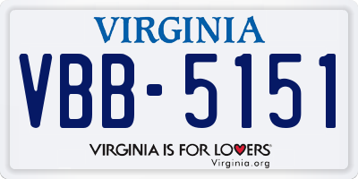 VA license plate VBB5151
