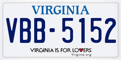 VA license plate VBB5152