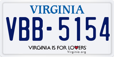 VA license plate VBB5154