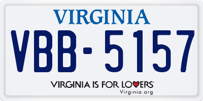 VA license plate VBB5157