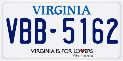 VA license plate VBB5162