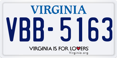 VA license plate VBB5163