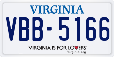 VA license plate VBB5166