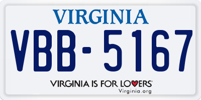 VA license plate VBB5167
