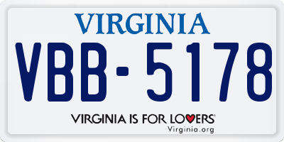 VA license plate VBB5178