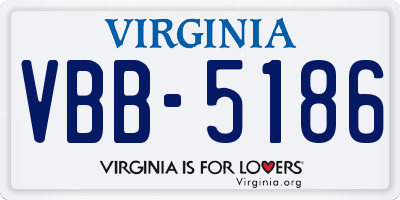 VA license plate VBB5186