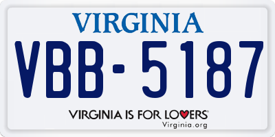 VA license plate VBB5187