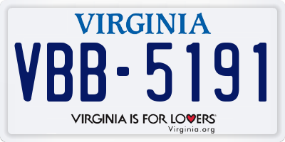 VA license plate VBB5191
