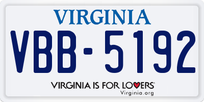 VA license plate VBB5192
