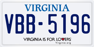 VA license plate VBB5196