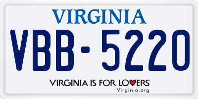 VA license plate VBB5220